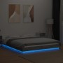 Sonoma gray wood bed frame with LED lights 160x200 cm by vidaXL, Beds and slatted bases - Ref: Foro24-3281089, Price: 209,48 ...