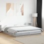 Sonoma gray wood bed frame with LED lights 160x200 cm by vidaXL, Beds and slatted bases - Ref: Foro24-3281089, Price: 209,48 ...