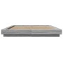 Estructura cama con luces LED madera gris Sonoma 160x200 cm de vidaXL, Camas y somieres - Ref: Foro24-3281089, Precio: 209,48...