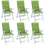 High back chair cushions 6 pcs green melange fabric 120x50x4cm by vidaXL, Cushions for chairs and sofas - Ref: Foro24-4002429...