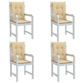 Cojines silla respaldo bajo 4 ud tela beige melange 100x50x4 cm de vidaXL, Cojines para sillas y sofás - Ref: Foro24-4002455,...