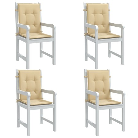 Kissen für niedrige Rückenlehne, 4 Einheiten, beige Melange-Stoff, 100 x 50 x 4 cm von vidaXL, Kissen für Stühle und Sofas - ...