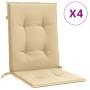 Kissen für niedrige Rückenlehne, 4 Einheiten, beige Melange-Stoff, 100 x 50 x 4 cm von vidaXL, Kissen für Stühle und Sofas - ...