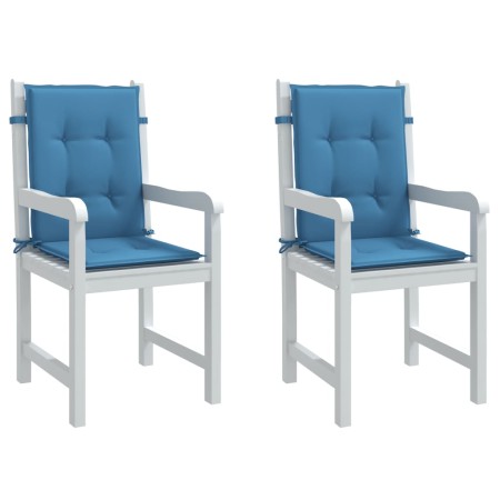 Cojines silla respaldo bajo 2 ud tela azul melange 100x50x4 cm de vidaXL, Cojines para sillas y sofás - Ref: Foro24-4002457, ...