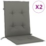 Cojines para silla respaldo bajo 2 ud tela gris oscuro melange de vidaXL, Cojines para sillas y sofás - Ref: Foro24-4002448, ...