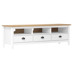 TV-Schrank Hill aus massivem weißem Kiefernholz, 158 x 40 x 47 cm von vidaXL, TV-Möbel - Ref: Foro24-288930, Preis: 145,99 €,...