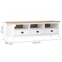 TV-Schrank Hill aus massivem weißem Kiefernholz, 158 x 40 x 47 cm von vidaXL, TV-Möbel - Ref: Foro24-288930, Preis: 146,16 €,...