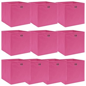 Storage boxes 10 units pink fabric 32x32x32 cm by vidaXL, Storage baskets - Ref: Foro24-288347, Price: 43,68 €, Discount: %