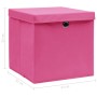 Aufbewahrungsboxen mit Deckel 10 Stück rosa Stoff 32x32x32 cm von vidaXL, Aufbewahrungskörbe - Ref: Foro24-288348, Preis: 70,...