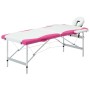 Folding massage table 2 zones white and pink aluminum by vidaXL, massage tables - Ref: Foro24-110234, Price: 143,31 €, Discou...