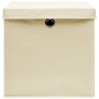 Storage boxes with lids 10 pcs cream fabric 32x32x32 cm by vidaXL, Storage baskets - Ref: Foro24-288360, Price: 58,99 €, Disc...