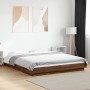 Estructura cama con luces LED madera marrón roble 150x200 cm de vidaXL, Camas y somieres - Ref: Foro24-3281097, Precio: 205,9...