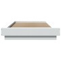 White engineered wood bed frame with LED 90x200 cm by vidaXL, Beds and slatted bases - Ref: Foro24-3281119, Price: 155,99 €, ...