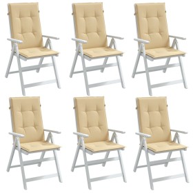 Kissen für Hochlehner, 6 Stück, Beige-Melange-Stoff, 120 x 50 x 4 cm von vidaXL, Kissen für Stühle und Sofas - Ref: Foro24-40...