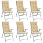 Cojines silla respaldo alto 6 uds tela beige melange 120x50x4cm de vidaXL, Cojines para sillas y sofás - Ref: Foro24-4002423,...