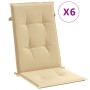 Kissen für Hochlehner, 6 Stück, Beige-Melange-Stoff, 120 x 50 x 4 cm von vidaXL, Kissen für Stühle und Sofas - Ref: Foro24-40...