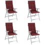 Cojines para silla respaldo alto 4 uds tela rojo tinto melange de vidaXL, Cojines para sillas y sofás - Ref: Foro24-4002440, ...