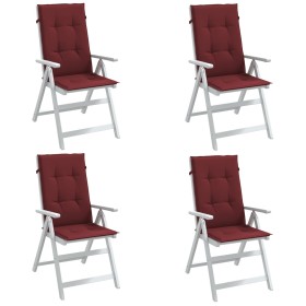 Cojines para silla respaldo alto 4 uds tela rojo tinto melange de vidaXL, Cojines para sillas y sofás - Ref: Foro24-4002440, ...