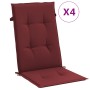 Cojines para silla respaldo alto 4 uds tela rojo tinto melange de vidaXL, Cojines para sillas y sofás - Ref: Foro24-4002440, ...