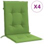 Cojines silla respaldo bajo 4 ud tela verde melange 100x50x4 cm de vidaXL, Cojines para sillas y sofás - Ref: Foro24-4002461,...