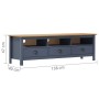 Hill TV cabinet solid gray pine wood 158x40x47 cm by vidaXL, TV Furniture - Ref: Foro24-288929, Price: 141,09 €, Discount: %