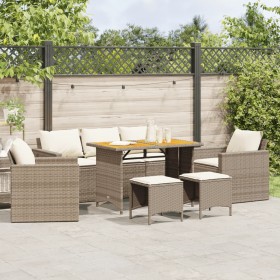 Garden sofa set with cushions 6 pieces beige synthetic rattan by vidaXL, Garden sets - Ref: Foro24-3213558, Price: 537,99 €, ...