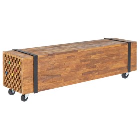 Solid teak wood TV cabinet 110x30x32.5 cm by vidaXL, TV Furniture - Ref: Foro24-326173, Price: 90,99 €, Discount: %