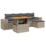 Set de muebles de jardín 6 pzas y cojines ratán sintético gris de vidaXL, Conjuntos de jardín - Ref: Foro24-3272614, Precio: ...