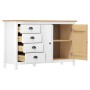 Hill Nachttisch aus massivem weißem Kiefernholz 130x40x80 cm von vidaXL, Sideboards - Ref: Foro24-288934, Preis: 205,55 €, Ra...