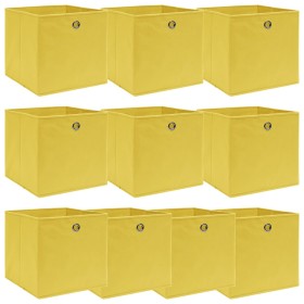 Storage boxes 10 pcs yellow fabric 32x32x32 cm by vidaXL, Storage baskets - Ref: Foro24-288367, Price: 47,04 €, Discount: %