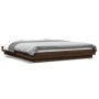 Bed frame with LED lights oak brown wood 160x200 cm by vidaXL, Beds and slatted bases - Ref: Foro24-3281090, Price: 208,98 €,...