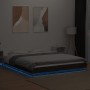 Bed frame with LED lights oak brown wood 160x200 cm by vidaXL, Beds and slatted bases - Ref: Foro24-3281090, Price: 208,98 €,...