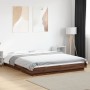 Estructura cama con luces LED madera marrón roble 160x200 cm de vidaXL, Camas y somieres - Ref: Foro24-3281090, Precio: 208,9...