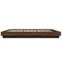 Bed frame with LED lights oak brown wood 160x200 cm by vidaXL, Beds and slatted bases - Ref: Foro24-3281090, Price: 208,98 €,...