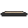 Bed frame with LED lights black engineered wood 150x200cm by vidaXL, Beds and slatted bases - Ref: Foro24-3281092, Price: 206...