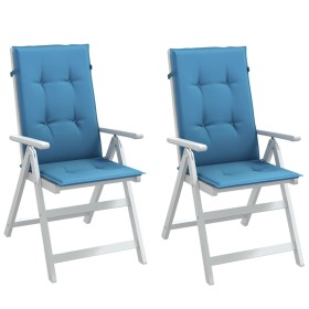 Cojines silla respaldo alto 2 uds tela azul melange 120x50x4 cm de vidaXL, Cojines para sillas y sofás - Ref: Foro24-4002424,...