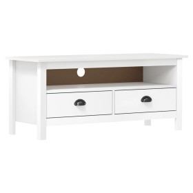 TV-Schrank Hill aus massivem weißem Kiefernholz, 110 x 40 x 47 cm von vidaXL, TV-Möbel - Ref: Foro24-288924, Preis: 105,39 €,...