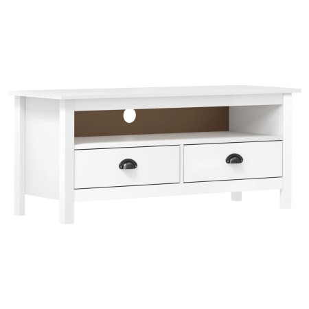 Mueble de TV Hill madera maciza de pino blanco 110x40x47 cm de vidaXL, Muebles TV - Ref: Foro24-288924, Precio: 90,41 €, Desc...