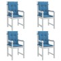 Cojines silla respaldo bajo 4 ud tela azul melange 100x50x4 cm de vidaXL, Cojines para sillas y sofás - Ref: Foro24-4002458, ...