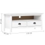 TV-Schrank Hill aus massivem weißem Kiefernholz, 110 x 40 x 47 cm von vidaXL, TV-Möbel - Ref: Foro24-288924, Preis: 105,39 €,...