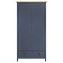 Armario de 2 puertas Hill madera maciza pino gris 89x50x170cm de vidaXL, Armarios roperos - Ref: Foro24-288949, Precio: 419,1...