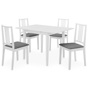 Esszimmermöbel-Set 5-teilig aus weißem MDF von vidaXL, Möbelsets für Küchen und Esszimmer - Ref: Foro24-276396, Preis: 389,60...