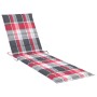 Sun loungers 2 pcs solid teak wood with red checkered cushion by vidaXL, Loungers - Ref: Foro24-3073199, Price: 596,81 €, Dis...