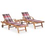 Sun loungers with table and cushion 2 units solid teak wood by vidaXL, Loungers - Ref: Foro24-3073184, Price: 616,23 €, Disco...