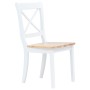 Sillas comedor 2 uds madera maciza caucho blanco y madera claro de vidaXL, Sillas de comedor - Ref: Foro24-247358, Precio: 15...