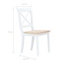 Sillas comedor 2 uds madera maciza caucho blanco y madera claro de vidaXL, Sillas de comedor - Ref: Foro24-247358, Precio: 15...