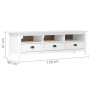 TV-Schrank Hill aus massivem weißem Kiefernholz, 158 x 40 x 47 cm von vidaXL, TV-Möbel - Ref: Foro24-288928, Preis: 112,84 €,...