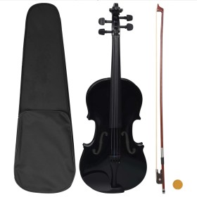 Complete Violin Set with Bow and Chin Rest Black 4/4 by vidaXL, Violins - Ref: Foro24-70143, Price: 82,99 €, Discount: %