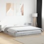 Bed frame with LED lights concrete gray wood 160x200 cm by vidaXL, Beds and slatted bases - Ref: Foro24-3281087, Price: 203,9...