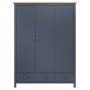 Hill Range 3-door wardrobe gray pine wood 127x50x170cm by vidaXL, Wardrobes - Ref: Foro24-288953, Price: 433,57 €, Discount: %